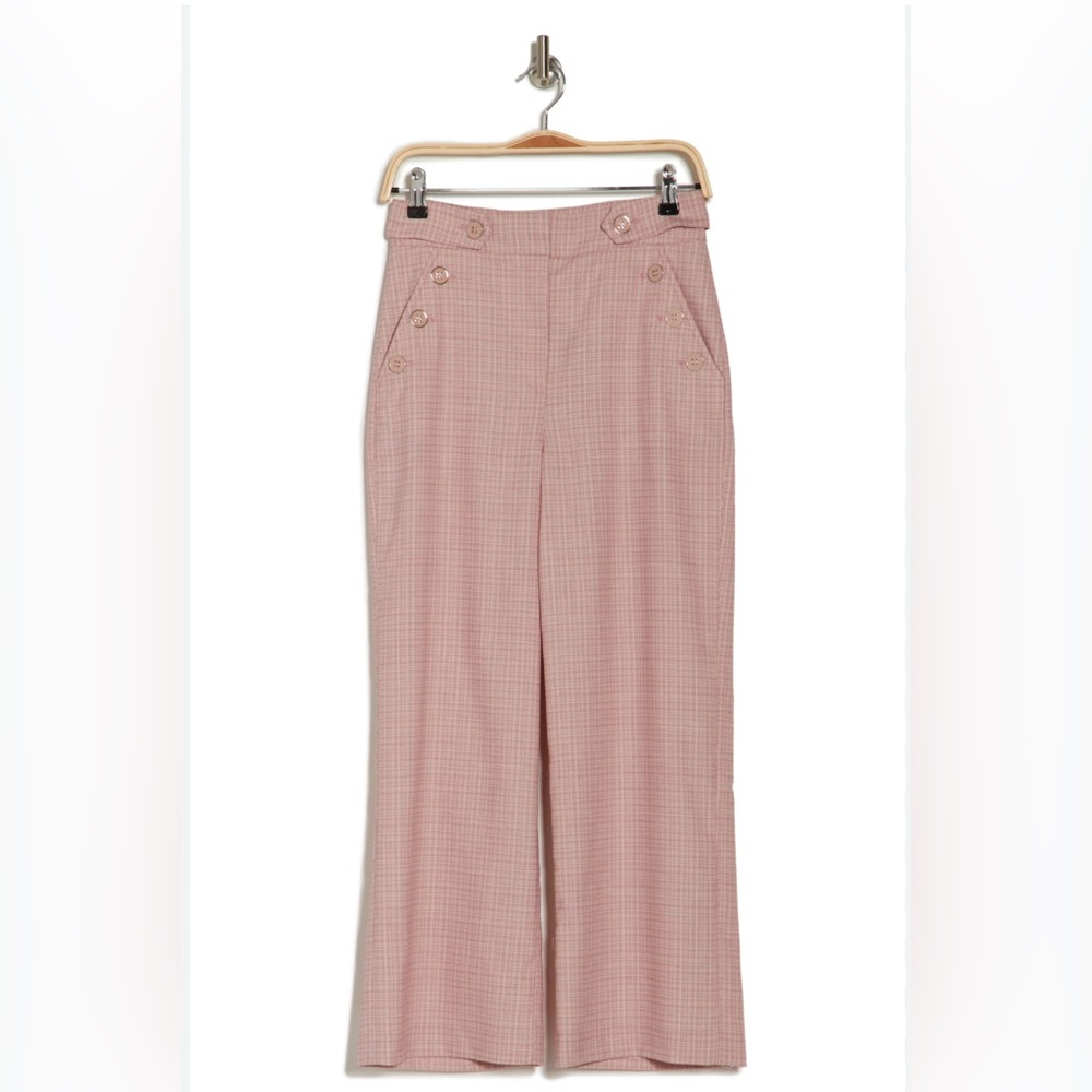 VERONICA BEARD Hunter Cropped Plaid Pants In Clay